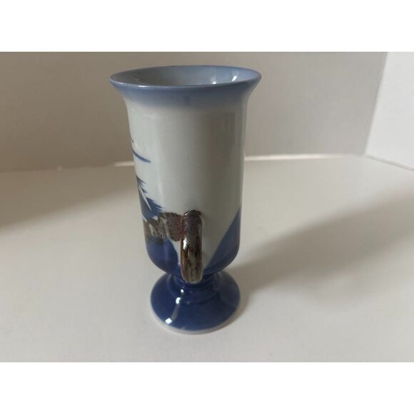 Vintage OTAGIRI Stoneware Pedestal Irish Coffee Mug Seagulls Lighthouse Nautical - Picture 4 of 6